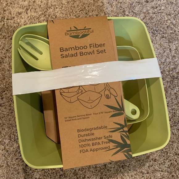 Bamboo Fiber Salad Bowl Set - Picture 1 of 5
